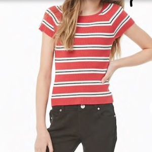 Red striped knit top from Forever 21